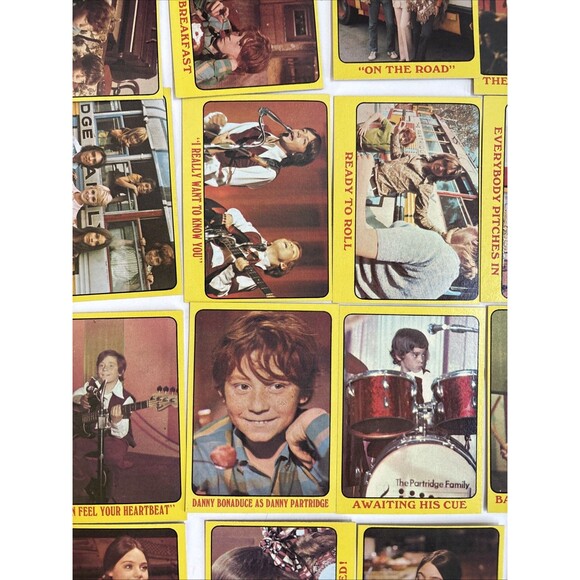 1970-71 Topps Partridge Family Trading Cards - Lot of 55 -Yellow - Puzzle Pieces - Picture 7 of 16